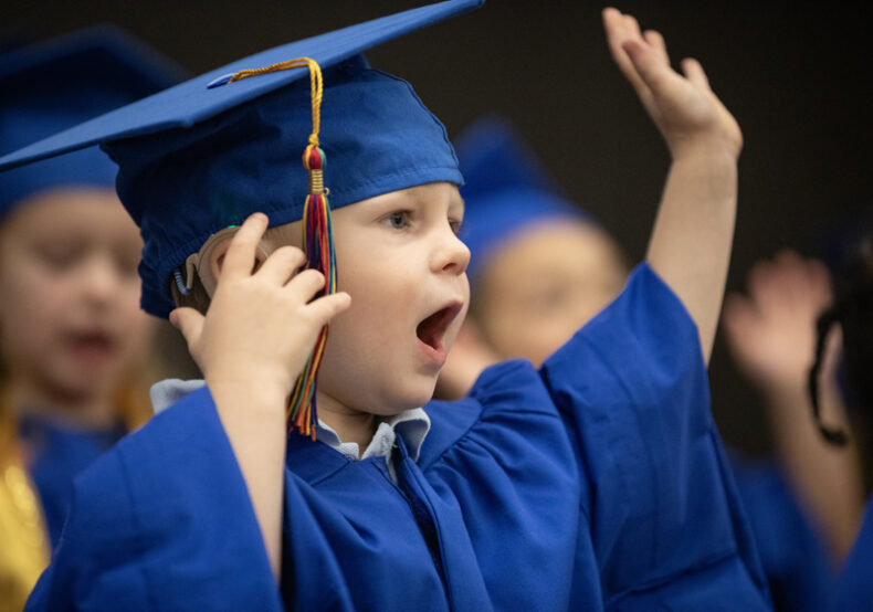 For the grand finale, students sang “Can You Say Bye?” (photo by Erin O. Smith)