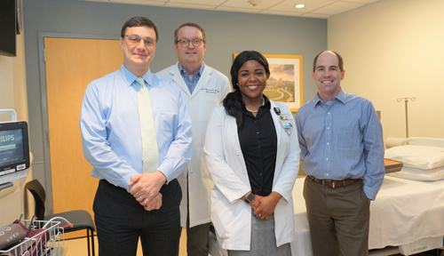 John Koethe, MD, MSCI, left, Kevin Niswender, MD, PhD, LaToya Hannah, MSN, APRN, Matt Luther, MD, associate professor of Medicine, and colleagues have formed a new Human Metabolic Physiology Core at VUMC to support studies requiring human adipose tissue.