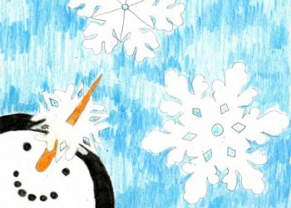 Smiling_Snowman_fi The “Smiling Snowman” holiday card features art by Allison Rogers, age 15.