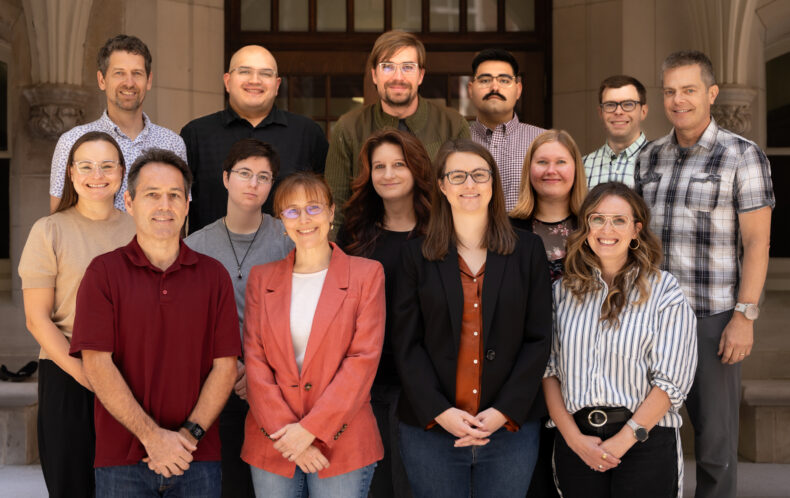 VUMC staff contributing to the hantavirus antibody "sprint" are:(first row from left) Lance Thomas, PhD, Silvia Ravera, PhD, Lauren Williamson, PhD, and Kristen Reeder-Oglesby, PhD; (second row from left) Ginger DeBellis, PMP, Bethany Howard, Stacey Rutherford, MS, and Heather Darling, PMP; and (third row from left) Robert Carnahan, PhD, James Martinez, Luke Myers, Eduardo Villalobos, Andrew Trivette, MS, and James E. Crowe Jr., MD. Not pictured: Lynn Hall, Ryan Irving, MS, and Tracy Hendy, MAcc.