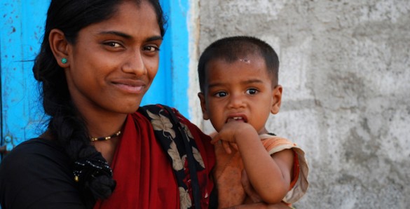 Indian mother and child