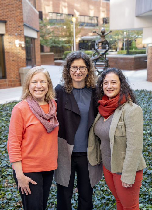 Vanderbilt researchers Beth Malow, MD, MS, left, Maria Niarchou, PhD, and Lea Davis, PhD, hope to create a genetic risk profile of insomnia in autism spectrum disorder to better inform treatments.