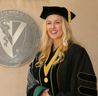 M.D., Ph.D. student Mary Ellen Koran was this year’s School of Medicine Founder’s Medalist. (photo by Anne Rayner)