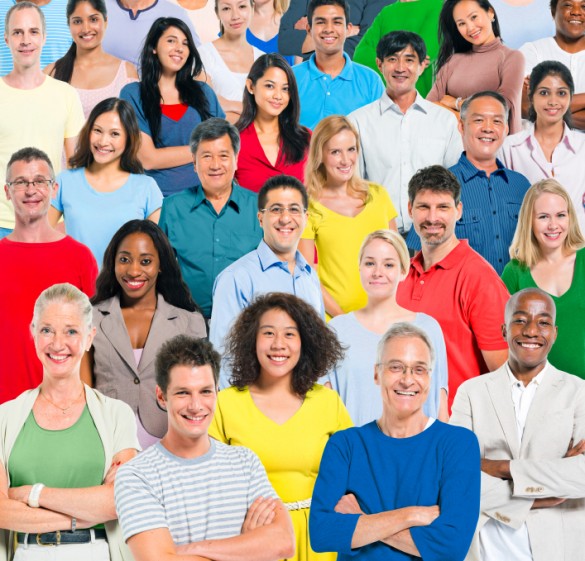 Large group of multi - ethnic people