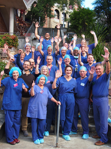 Members of the fetal surgery teams from Vanderbilt University Medical Center and Mater Mother’s Hospital in Brisbane, Australia, pose for a photo during the Vanderbilt team’s recent visit.
