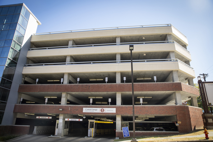 The number of parking spaces available in the Central Garage is being reduced as part of VUMC’s multi-year expansion project. (photo by Susan Urmy) 