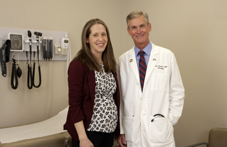 Combining clinical expertise and trial design, David Charles, MD, and Mallory Hacker, PhD, MSCI, are ready to undertake a groundbreaking study on treatment for Parkinson’s. (photo by Donn Jones)