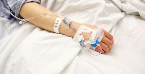 arm with IV line