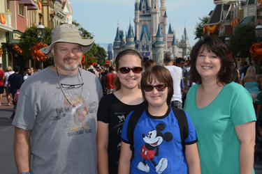 The Wright family — from left, Chris, Natalie, Audrey and Patty — on a trip last year to Disney World.