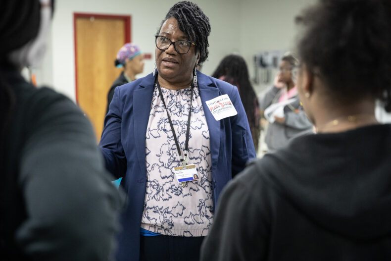 Mamie Williams, PhD, MPH, MSN, APRN, leads the VUMC Nursing and MNPS Health Care Academies partnership, which seeks to empower students and show them how many opportunities there are in health care. (photo by Erin O. Smith)
