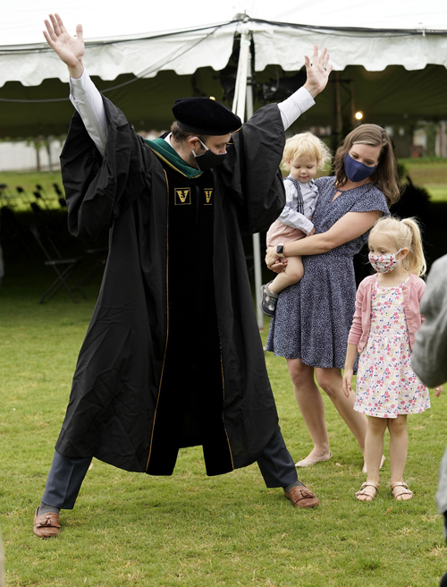 Josh Thompson celebrates with his wife, Amy, and children Charlotte and Theodore.