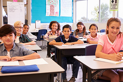 classroom of students in desks