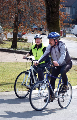 Yarbrough and her husband Luke Wadley ride bikes together throughout the year, and spend time in warmer weather on the lake or in their backyard Chinese garden. Photo by Dana Johnson
