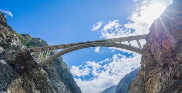 Bridge spanning a gorge