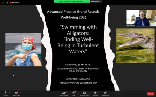 The stress of coping with the pandemic was the theme for the kickoff of the recent Advanced Practice Grand Rounds.