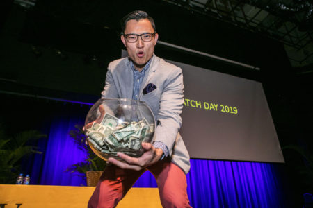 Daniel Hong, who will be doing his orthopaedic surgery residency at Columbia University Medical Center, took home the fish bowl for being the final student named on Match Day.