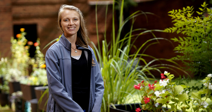 Susan Crawford, RN-BC, created a therapeutic garden in the courtyard of Vanderbilt Psychiatric Hospital to create a peaceful, natural space for patients.