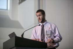 The VICC Graduate Student of the Year award was granted to M.D./Ph.D. candidate Jean-Nicolas Gallant. (photo by Joe Howell)