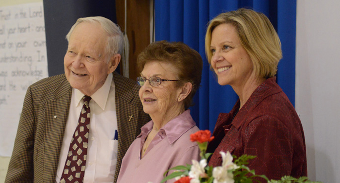 Joyce Jackson, right, established a fund in honor of her parents, Hazel and George Fellendorf, to support programs that benefit children with hearing loss.