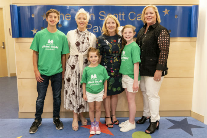 Patient ambassadors recently helped give the Carell family a sneak peek at the first new floor of the Monroe Carell Jr. Children’s Hospital at Vanderbilt expansion, scheduled to open at the end of June.