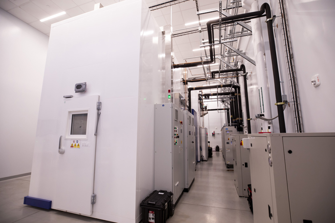 The freezer room in the off campus Biospecimen Storage Facility that houses BioVU.