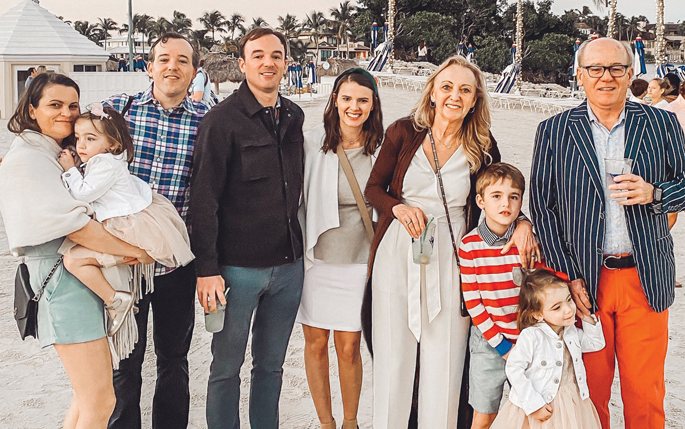 The Reed family includes, from left, Nicole, holding Alice, Ed, Sam, Micaela, Brenda, Nicholas, Olivia and Colin Reed. (Photo taken prior to social distancing.)