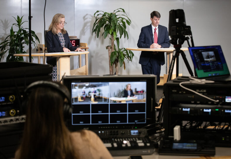 Karen Keady, PhD, RN, NEA-BC, System Chief Nursing Officer, and Jay Morrison, MSN, RN, director of Nursing Practice, were among the speakers at the virtual Nursing Staff Bylaws Convention. (photo by Erin O. Smith)