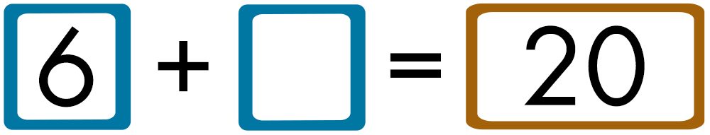6 plus blank equals 20.