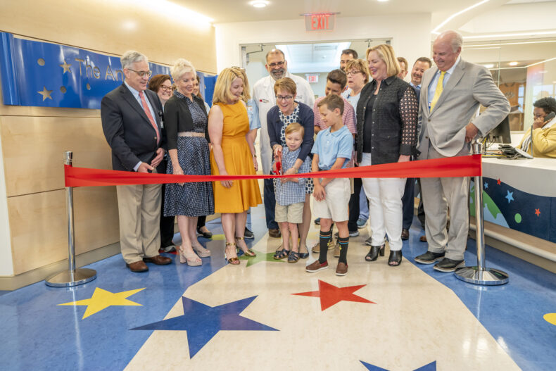 Move-in day on the new 10th Floor at Monroe Carell Jr Children's Hospital at Vanderbilt, with Meg Rush, MD, MMHC, hospital President, and guests. (photo by John Russell)