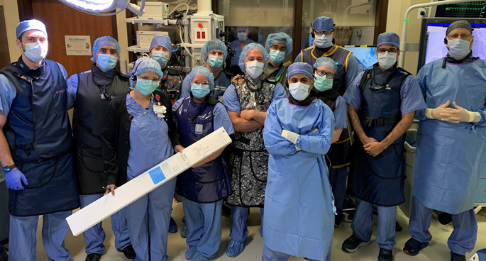 The Structural Heart and Valve Center team has recently completed multiple groundbreaking transcatheter clinical trial procedures treating severe regurgitation of the mitral and tricuspid valves.