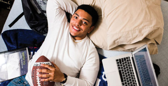 portrait in dorm room