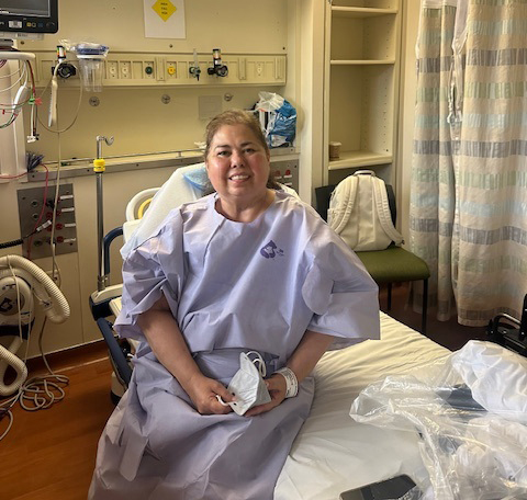 Michelle Ankele-Yamashita at VUMC recovering from her transplant.