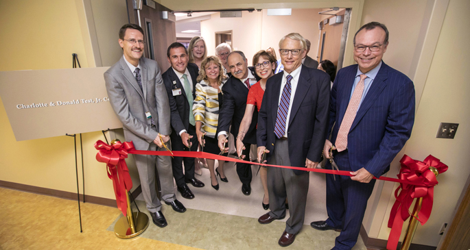 Attendees cut the ribbon at last week’s event marking the opening of the Charlotte and Donald Test Jr. Center at Vanderbilt Psychiatric Hospital.