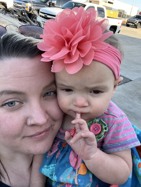 Heather Burich with her baby daughter, Odessa.