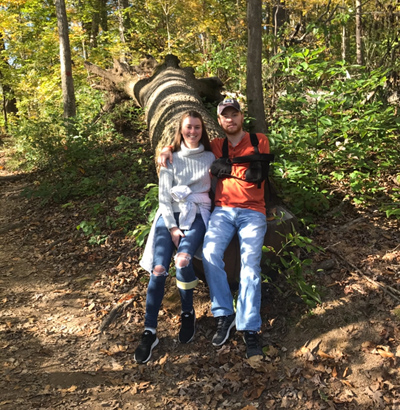 After they were released, the couple returned to the tree that fell and caused their injuries.