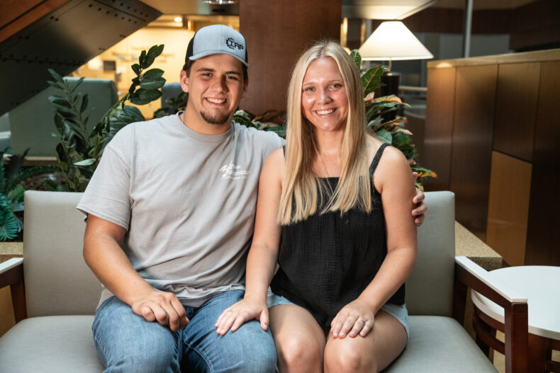 Lainey Mathis and her husband, Caden. (photo by Erin O. Smith)