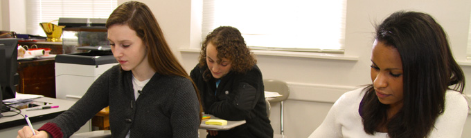 Students working at their desks
