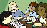 Students reading