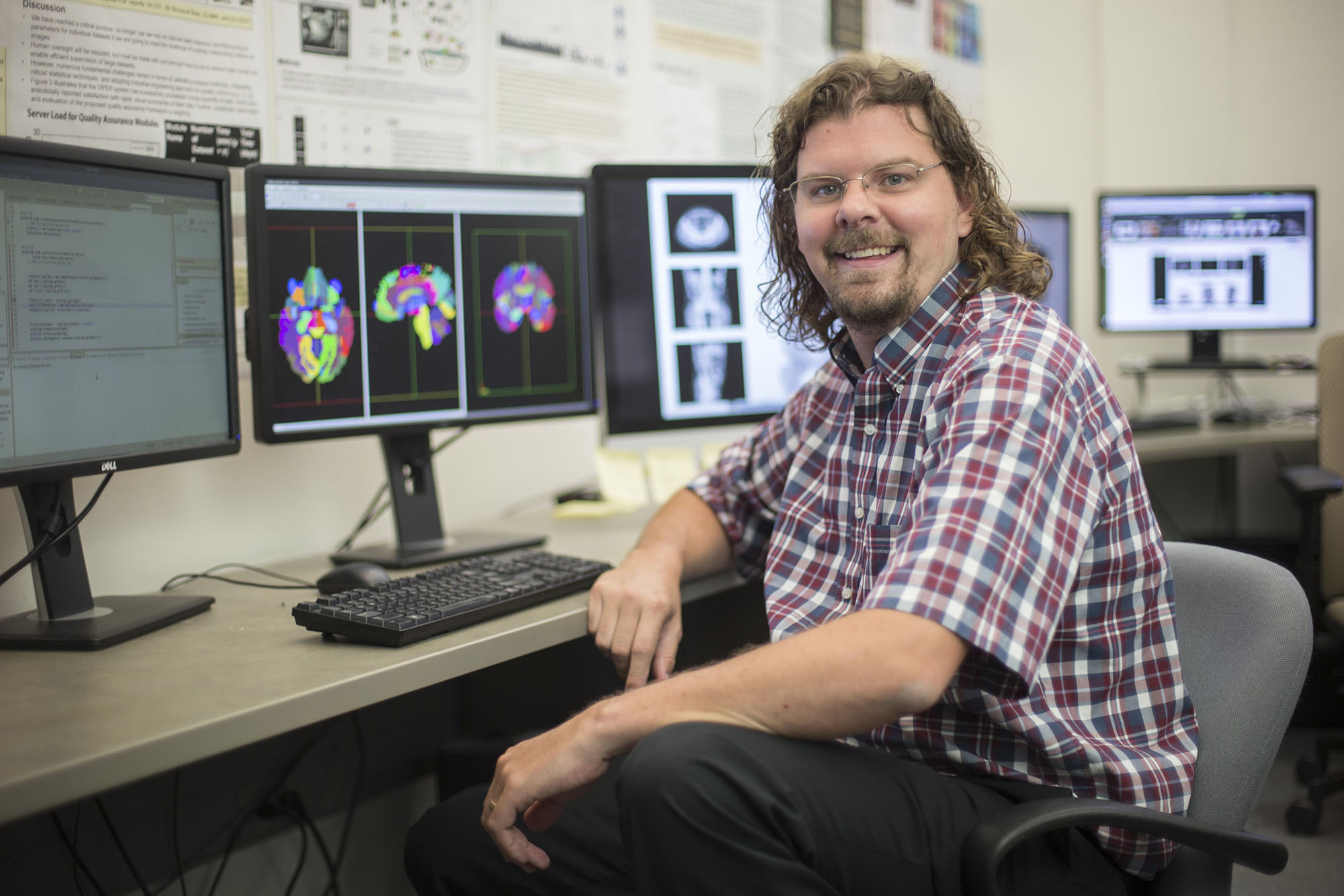 Bennett Landman electrical and computer engineering. In his Medical-image Analysis and Statistical Interpretation (MASI) lab (John Russell/Vanderbilt University)