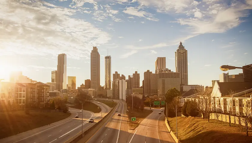 An image of Atlanta super imposed with the text "Atlanta"