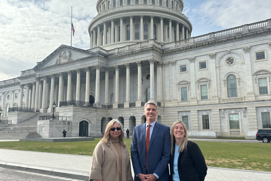 Vanderbilt’s Naomi Tyler, Jason Grissom and Erin Henrick on Capitol Hill in November (Vanderbilt University)
