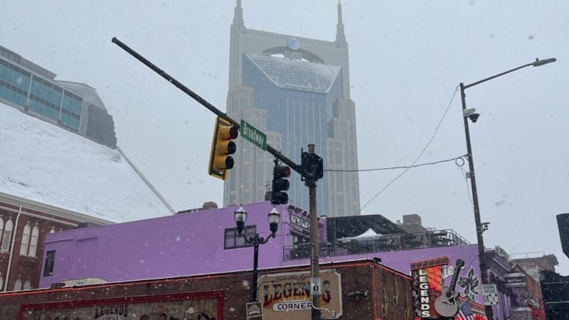 Snow in Downtown Nashville