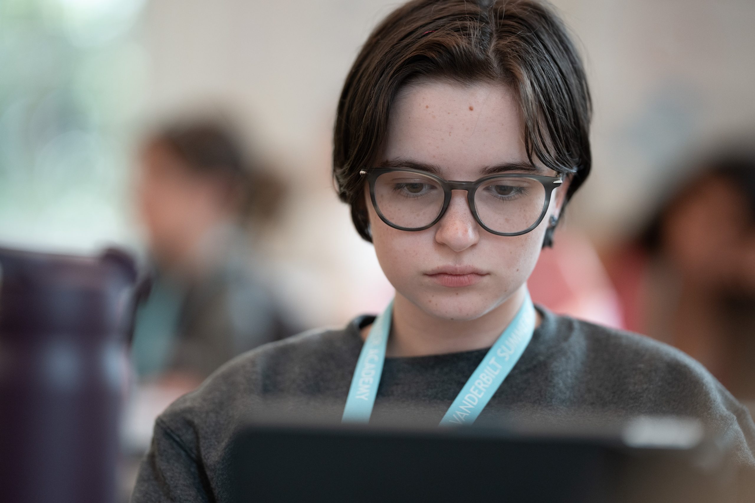 Student on computer, Programs for Talented Youth, Summer of 2025