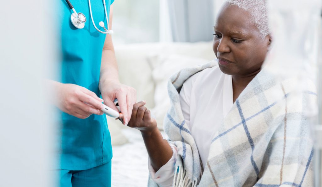 Stock photo of blood sugar test