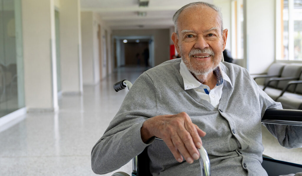 Happy patient leaving hospital