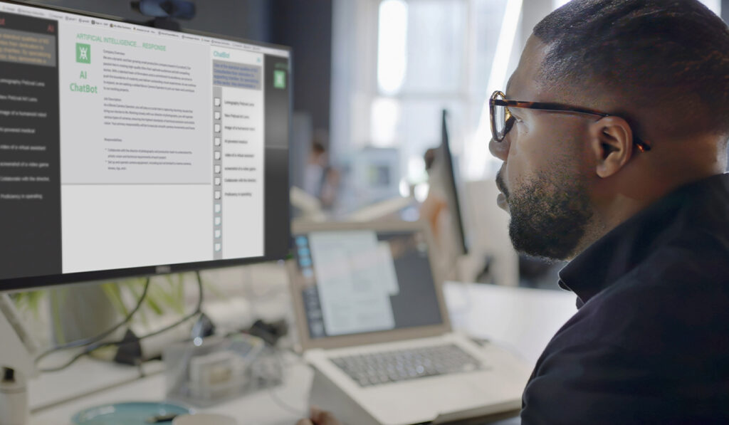 AI chatbot being viewed on a desktop