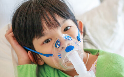Girl being treated in hospital