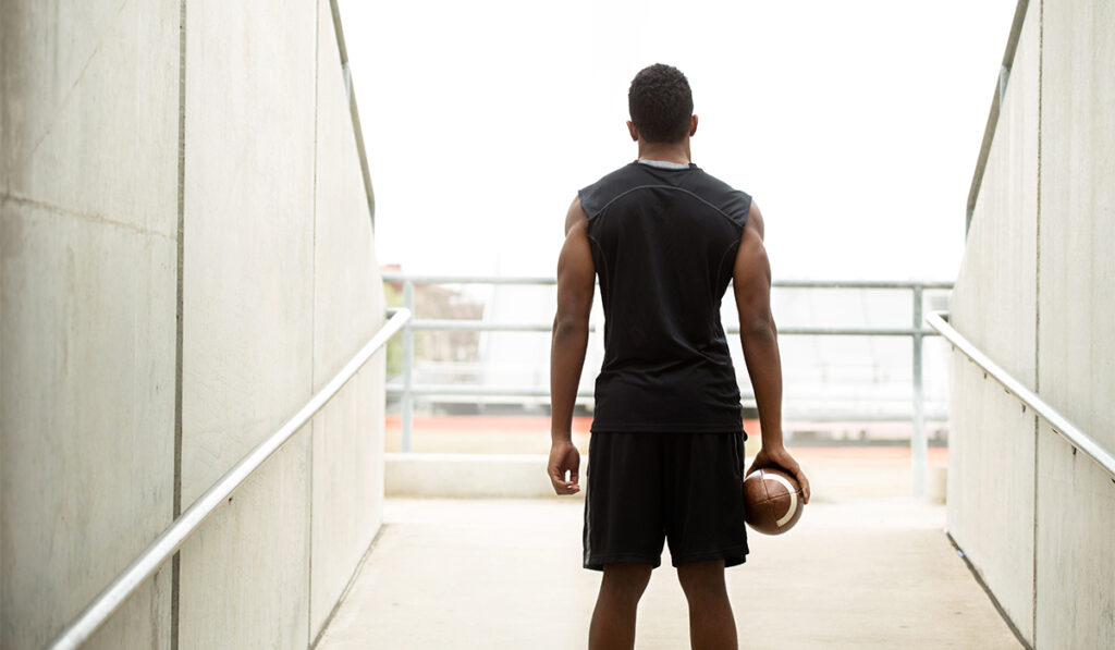 Man holding football