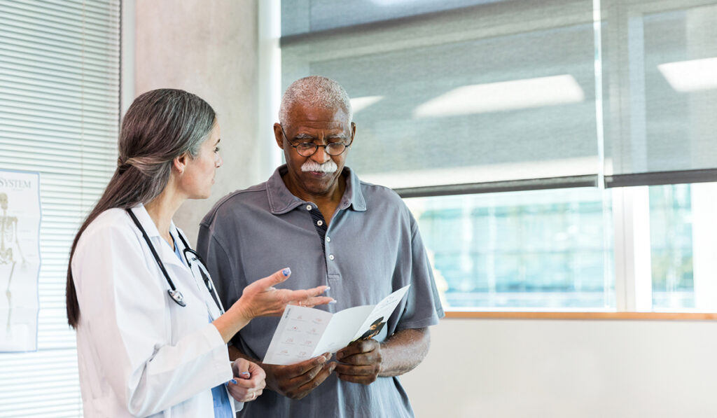 Doctor and patient talking
