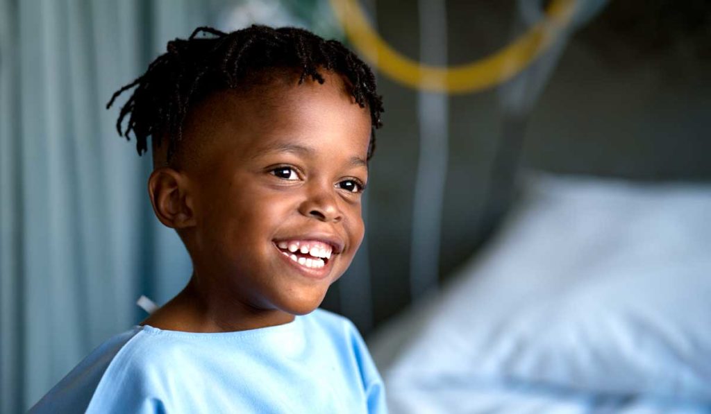 Young Nigerian girl in the hospital for sickle cell disease.